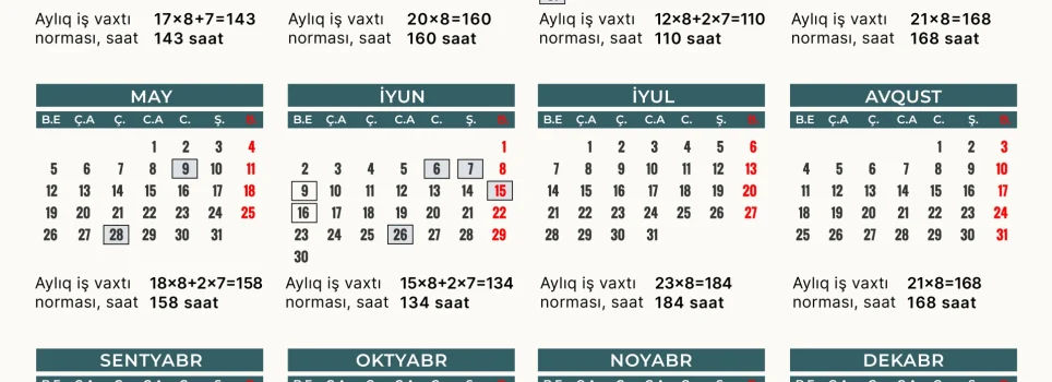 İstehsalat teqvimi 2025 İstehsalat teqvimi 2025
