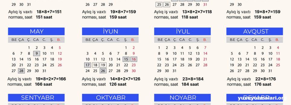 İstehsalat teqvimi 2024 İstehsalat teqvimi 2024