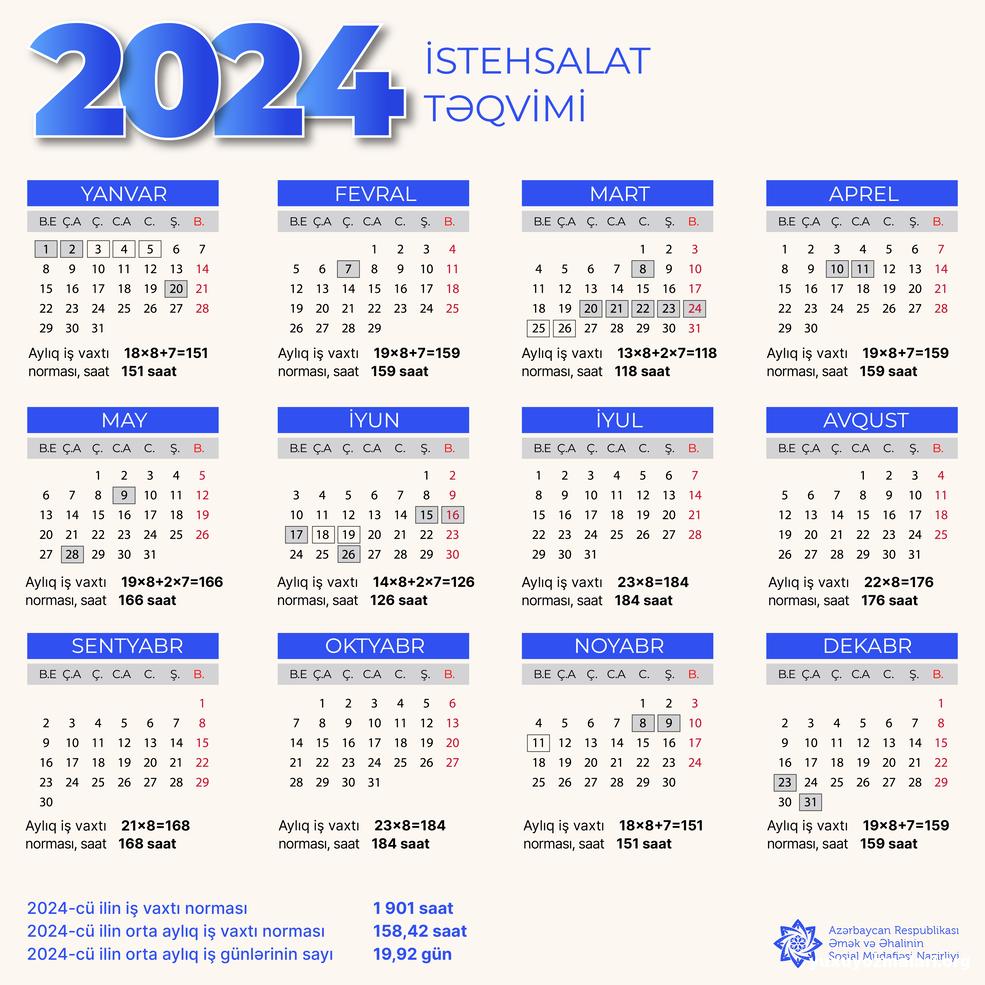 İstehsalat teqvimi 2024