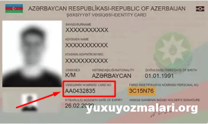 yeni sexsiyyet vesiqesi seriya nomresi